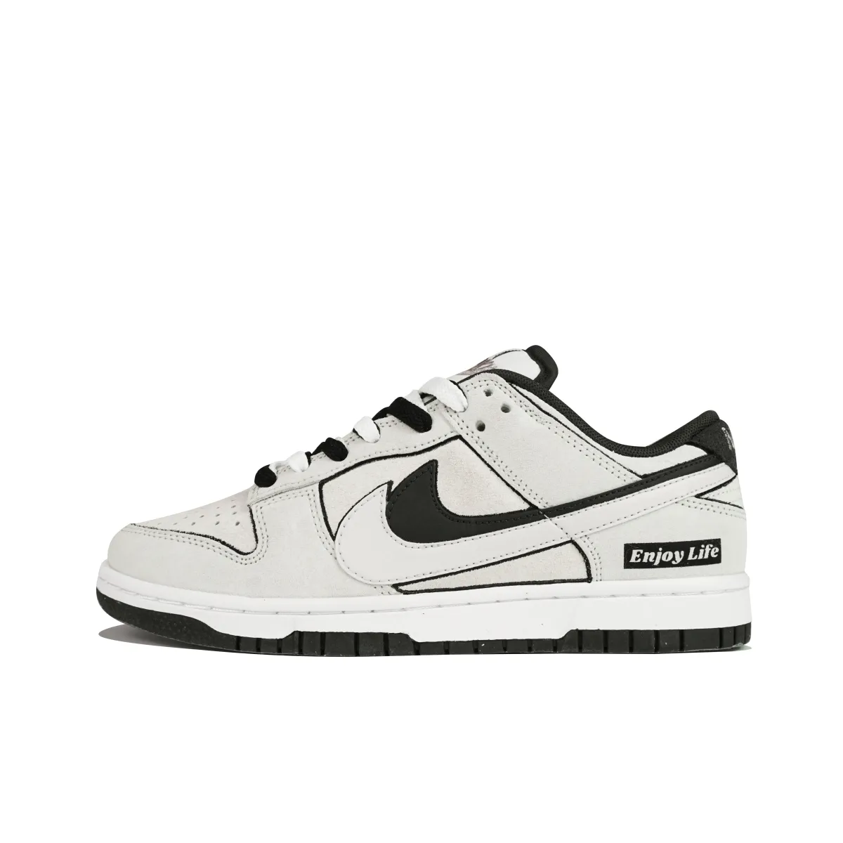 Nike Dunk Slip Resistant Abrasion Resistant Low top Skateboard Shoes Unisex Light Gray