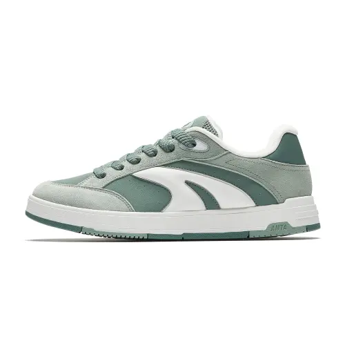 Anta Abrasion Resistant Lightweight Wear resistant And Lightweight Low top Skateboard Shoes Men's Green White