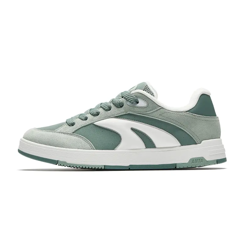 Anta Abrasion Resistant Lightweight Wear resistant And Lightweight Low top Skateboard Shoes Men's Green White