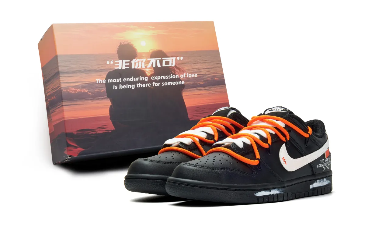Nike Dunk Abrasion Resistant Low top Skateboard Shoes Unisex Black White