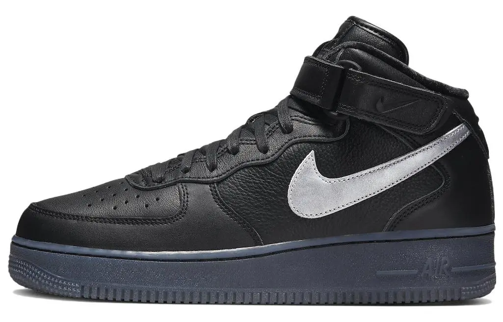 Nike Air Force 1 Mid Premium 'Black Metallic Silver'