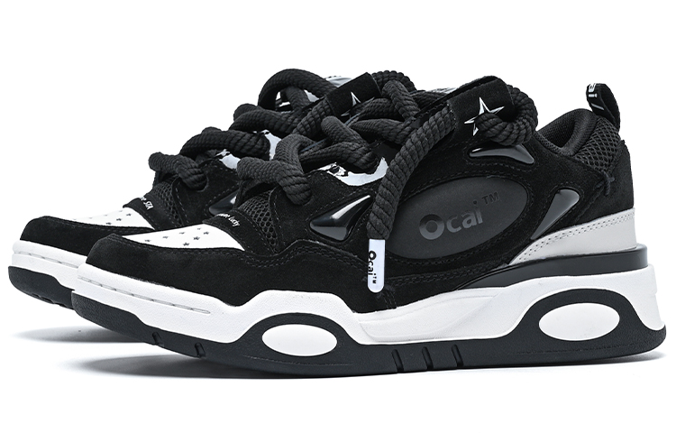 STA RETRO x Ocai Black Flag Low top Skateboard Shoes Unisex Black
