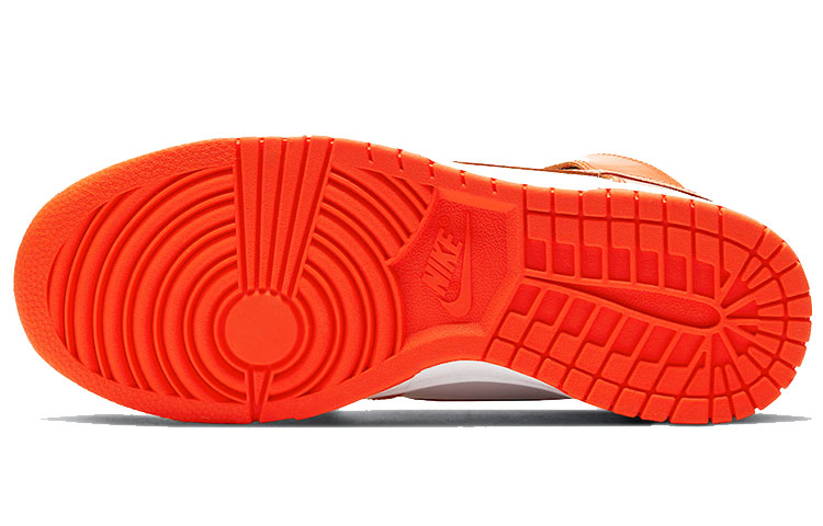 Женские кроссовки Nike Dunk High "Orange Blaze" 2021 (бело-оранжевые) — фото 6