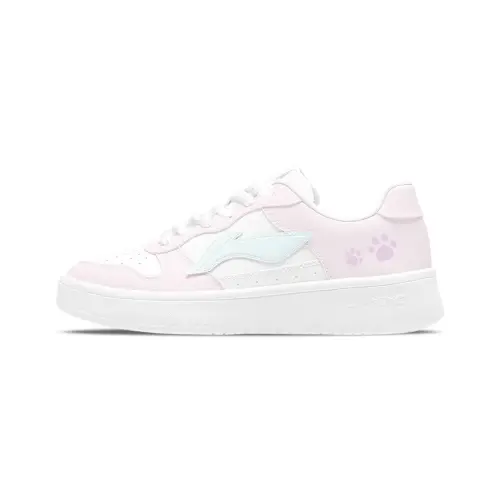 Li Ning Floating Boat Slip Resistant, Abrasion Resistant, Lightweight Low top Skateboard Shoes Women's Pink White