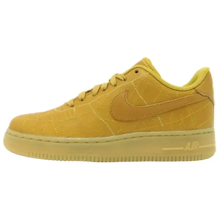 Nike Air Force 1 Slip Resistant Lightweight Low top Skateboard Shoes Women's Gold