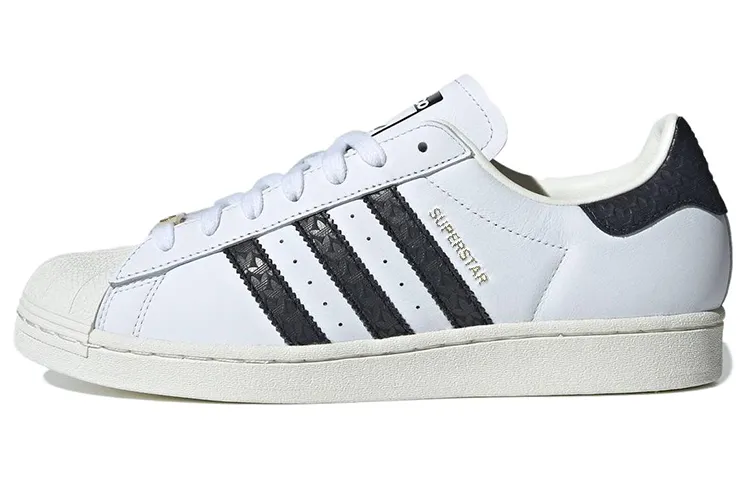 Adidas Originals SUPERSTAR Leather Comfortable Low top Skateboard Shoes Men's White Black