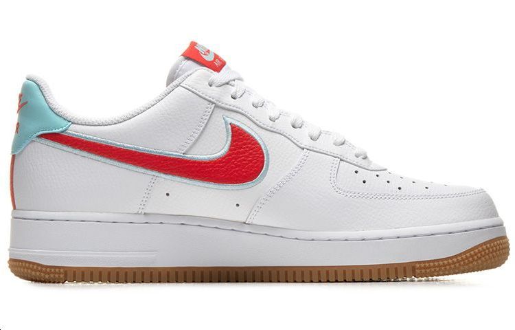 Мужские кроссовки Nike Air Force 1 (бело-красные) — Белыйкрасный — фото 2