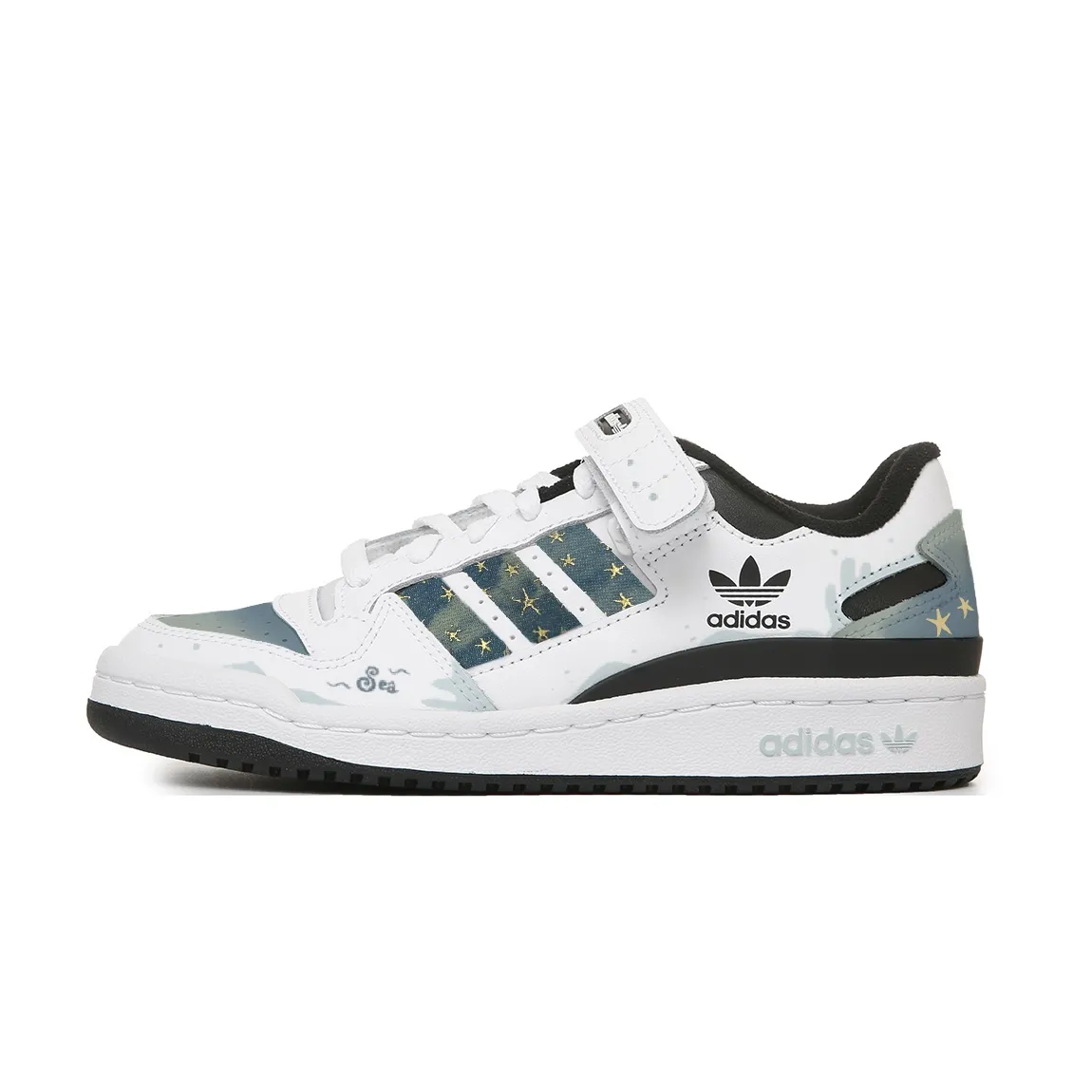 Adidas Originals FORUM Abrasion Resistant Low top Skateboard Shoes Unisex Black White Blue