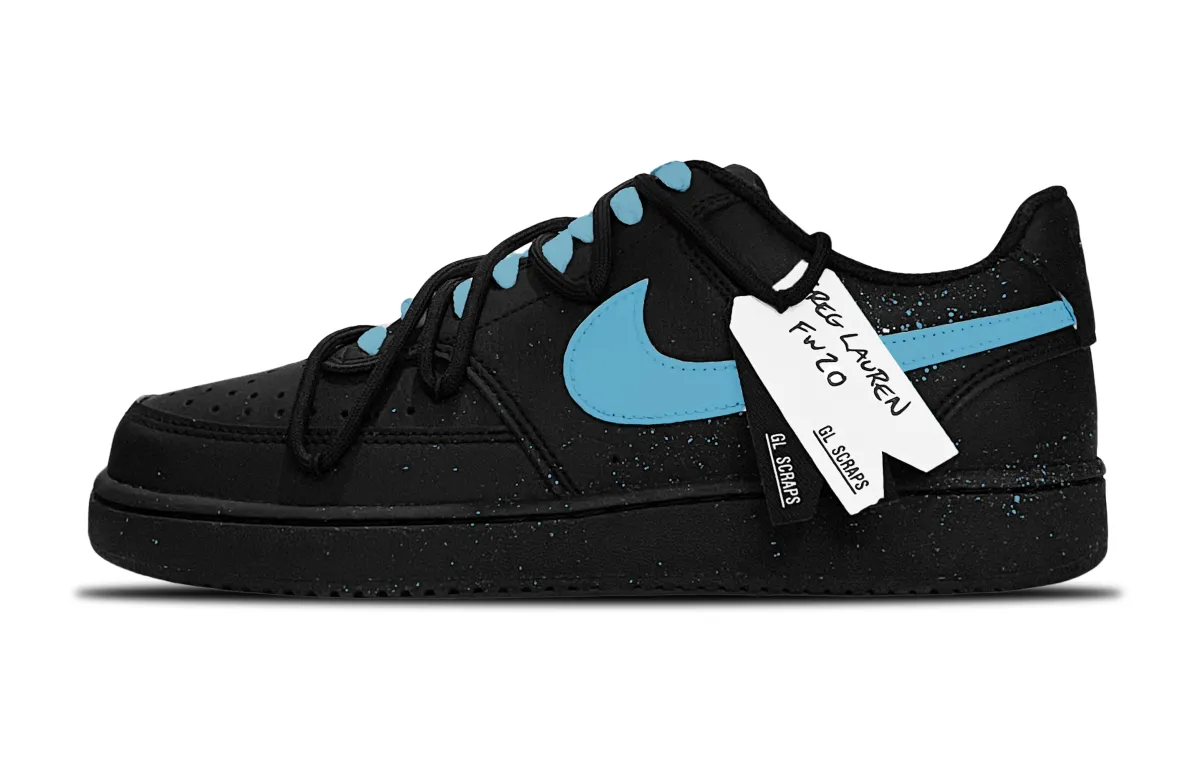 Nike Court Vision Low Quick Dry Low top Skateboard Shoes Unisex Black Blue