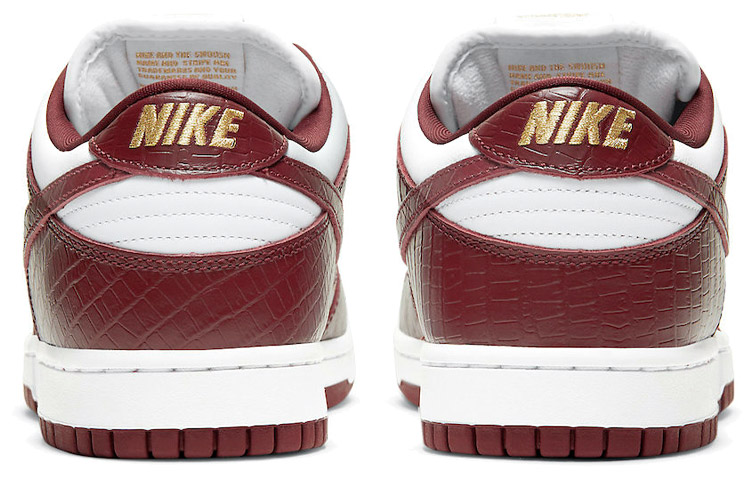 Кеды Nike x Supreme Dunk SB Barkroot Brown (бело-красно-золотые) — Белый / золотой / красный — фото 5