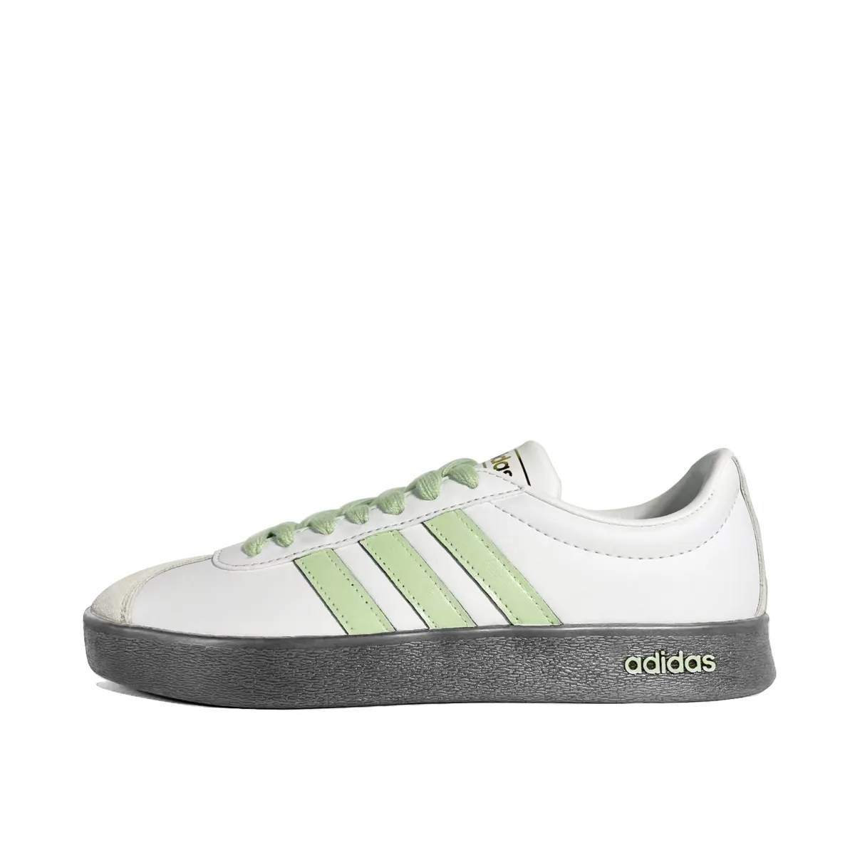Adidas VL COURT 2.0 Green Arrow Coverage Quick Dry Lightweight Low top Skateboard Shoes Unisex Green White