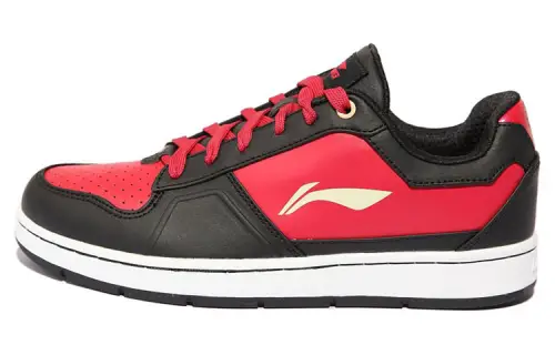 Li Ning Thermal Slip Resistant Low top Skateboard Shoes Men's Black Red
