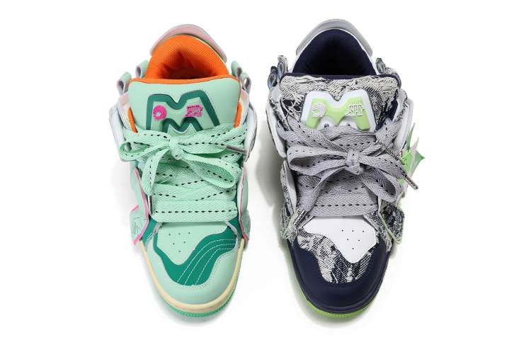 ADCDAVINCI Ice Cream Collection, Mismatched Height Increasing Low top Skateboard Shoes Unisex