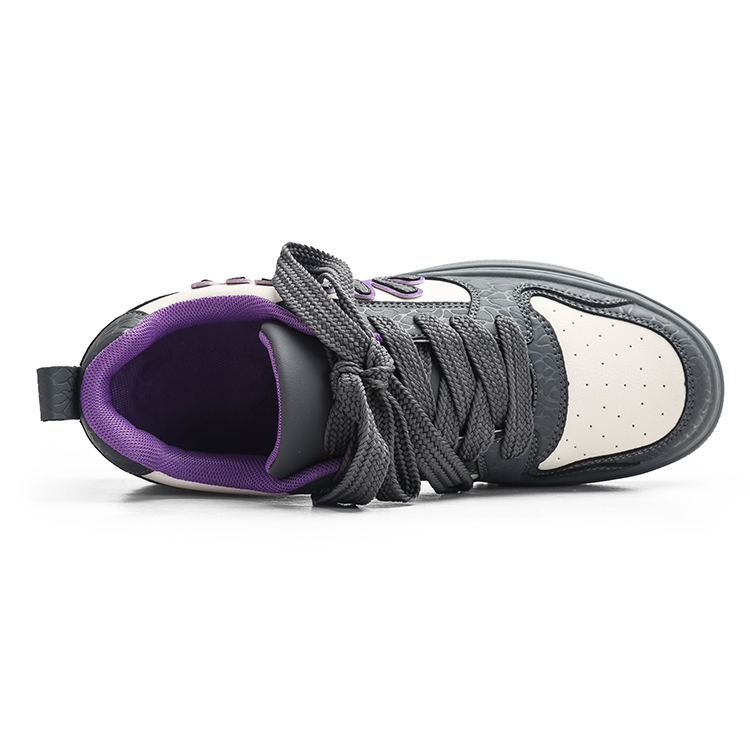 Jifffly Low top Skateboard Shoes Unisex Black Gray Purple