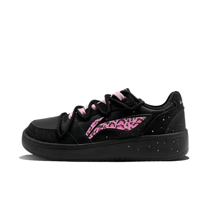Li Ning Sycee V3 Lightweight And Breathable Low top Skateboard Shoes Men's Black Pink