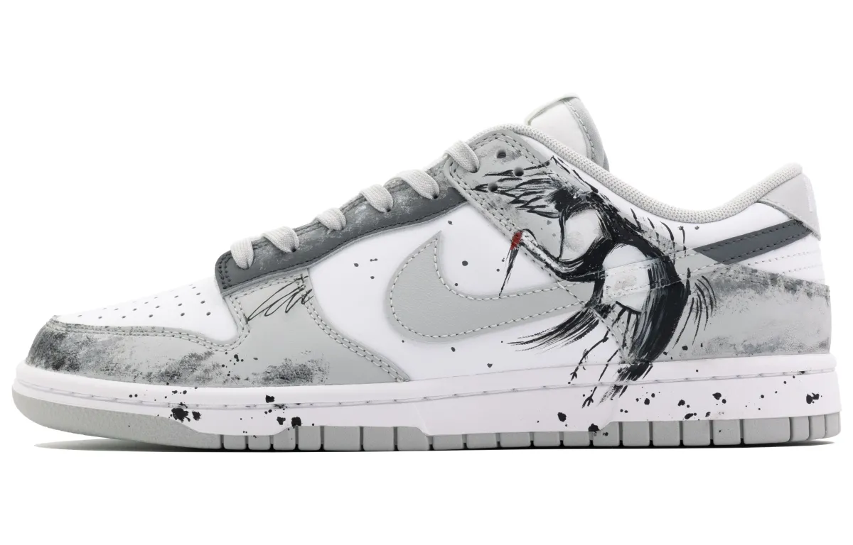 Nike Dunk Crane Chirping Abrasion Resistant Low top Skateboard Shoes Unisex Gray