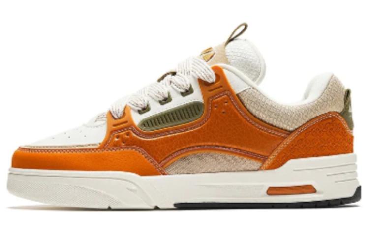 Anta AOJIE Cushioning, Wear Resistant Low top Skateboard Shoes Men's Orange White
