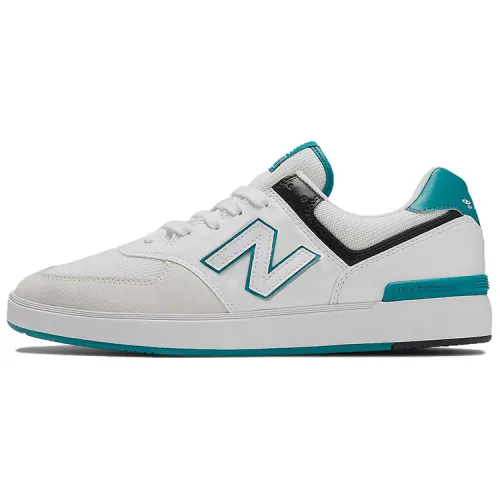 New Balance NB 574 Low top Skateboard Shoes Men's White Cyan