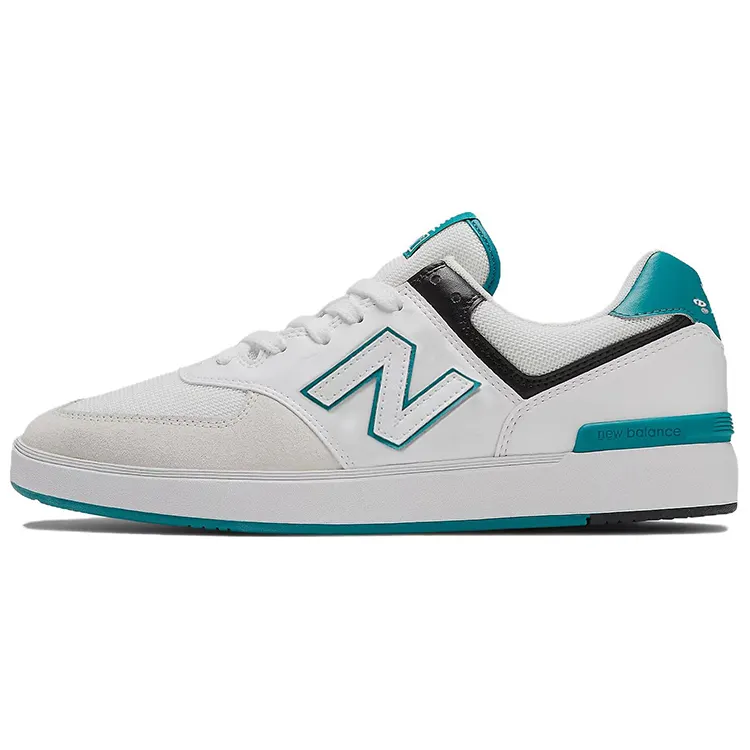 New Balance NB 574 Low top Skateboard Shoes Men's White Cyan