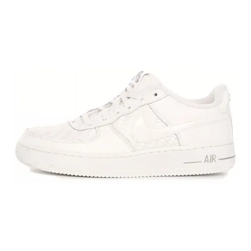 Nike Air Force 1 Low Triple White Leather Woven GS
