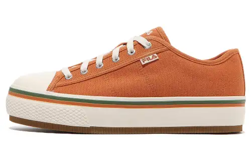 FILA Scanline V2 Canvas Abrasion Resistant Abrasion Resistant Low top Skateboard Shoes Unisex Orange Korean Style