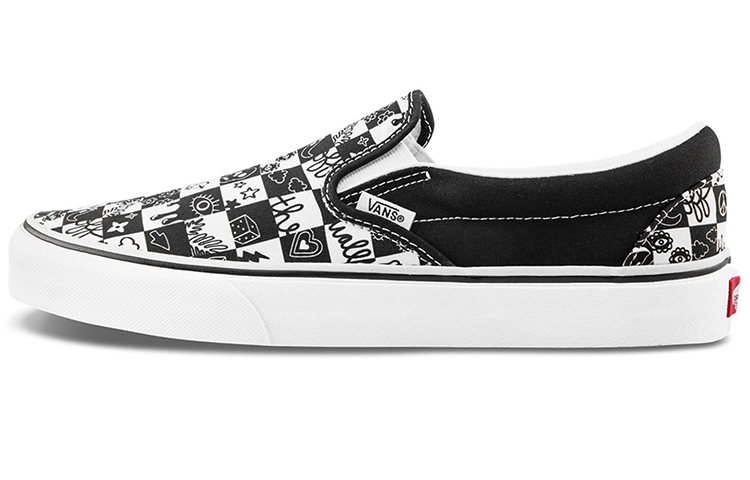Vans Classic Doodle Checkered Slip on 'Black White'