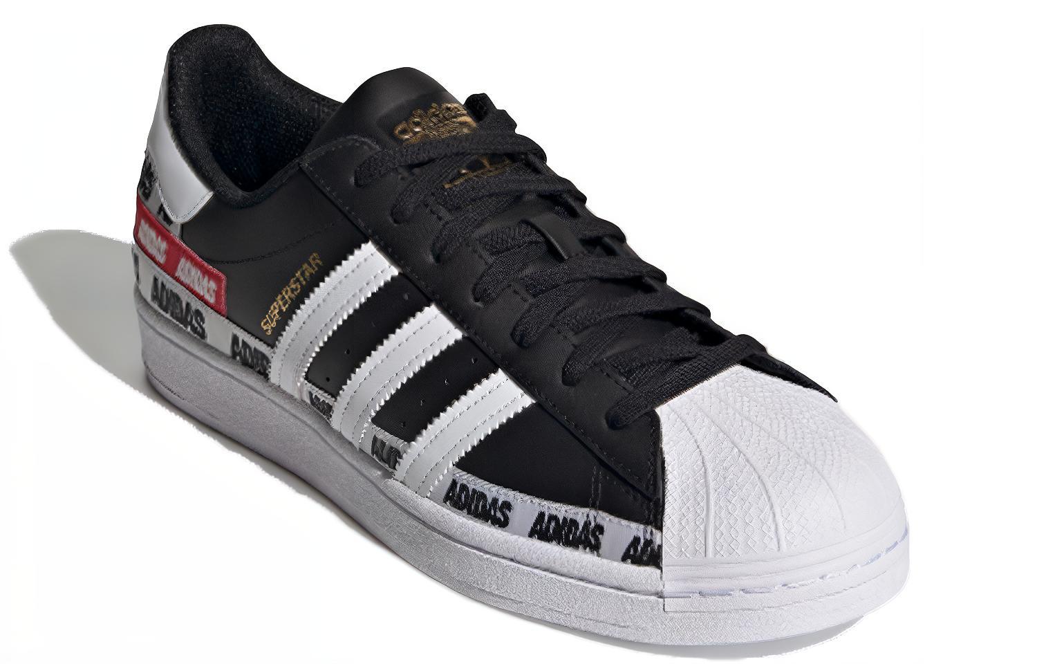 Кеды adidas originals Superstar (черно-бело-красные) — фото 3