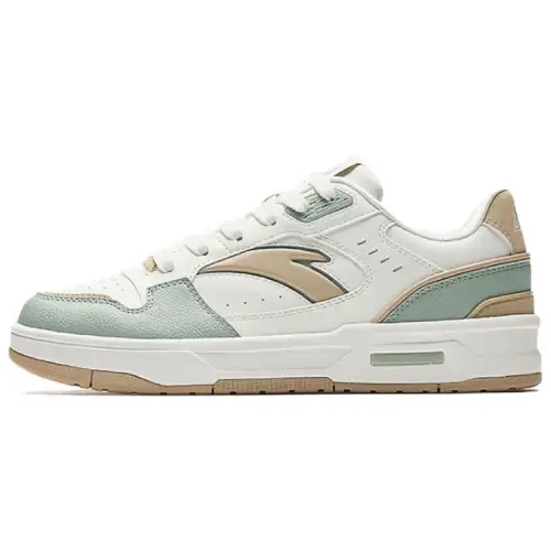 Anta Lieyan1.0 Coverage Slip Resistant And Abrasion Resistant Low top Skateboard Shoes Women's White Cyan Yellow