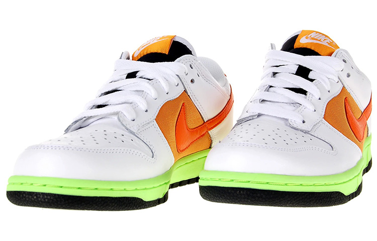 Женские кеды Nike Dunk (бело-оранжевые) — Белый / оранжевый — фото 3