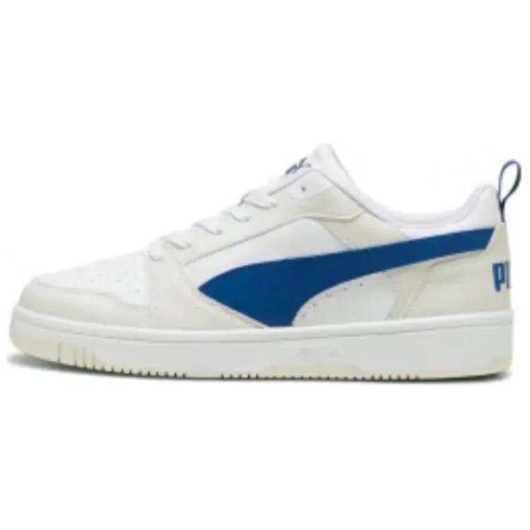 PUMA Rebound V6 Abrasion Resistant Low top Skateboard Shoes Unisex Beige White Blue