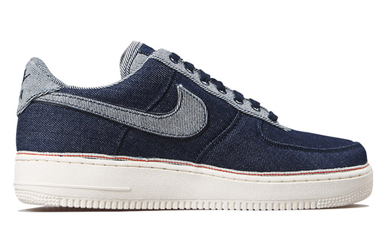 Кроссовки Nike Air Force 1 Premium Denim (сине-белые) — Синий / белый — фото 2