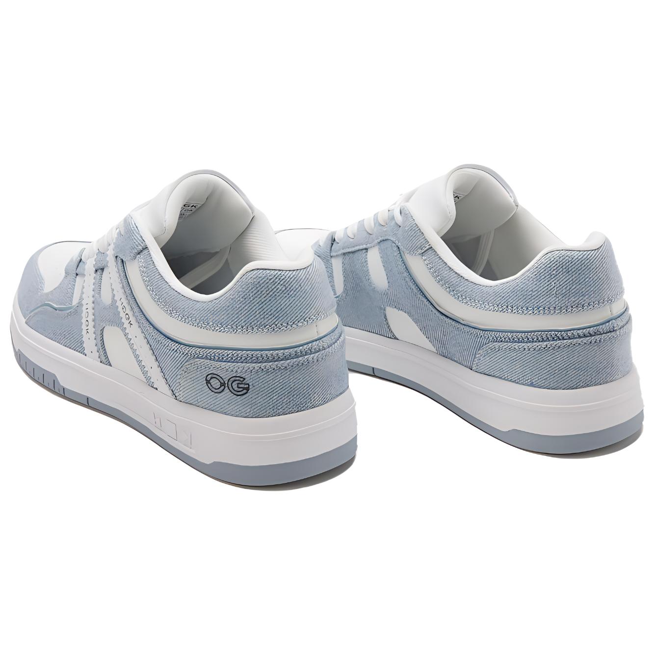 HOGK Cushioning Abrasion Resistant Breathable Low top Skateboard Shoes Unisex White