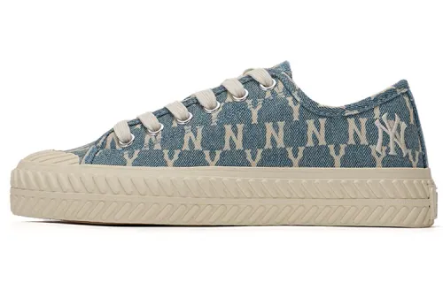 MLB Playball Canvas Slip Resistant Cushioning Abrasion Resistant Lightweight Low top Skateboard Shoes Unisex Denim Blue
