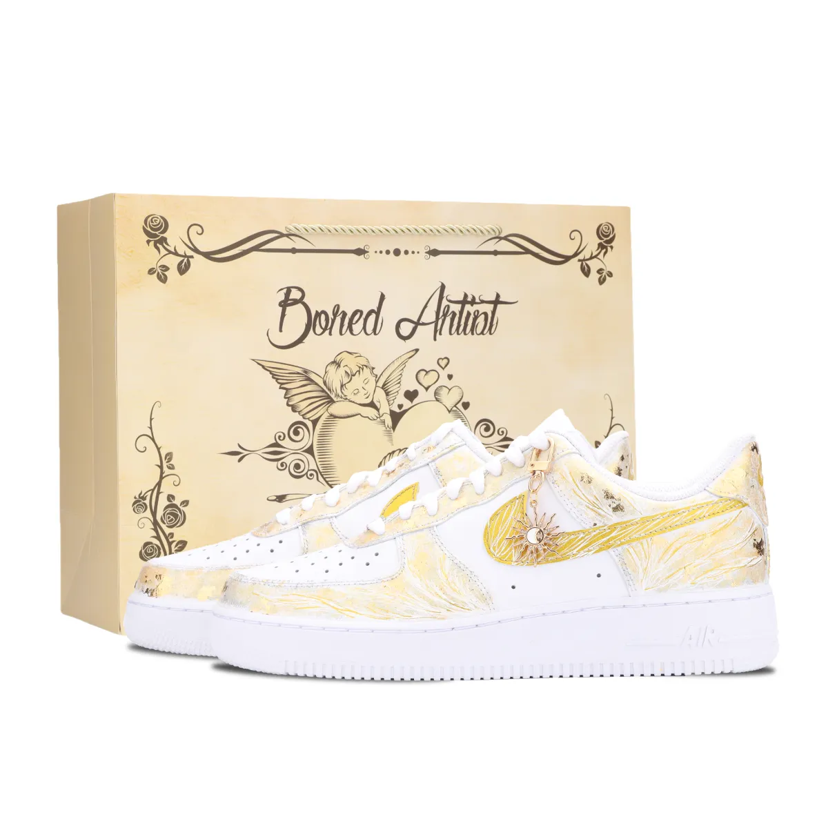 Nike Air Force 1 River Immersed Moon, Sun God Apollo Slip Resistant Abrasion Resistant Low top Skateboard Shoes Unisex