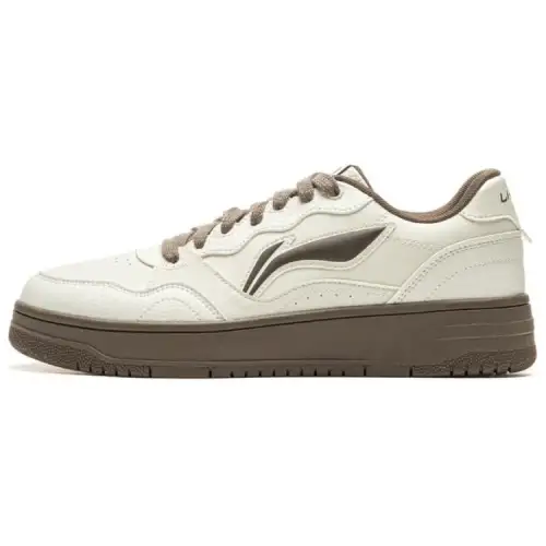 Li Ning Tianji Soft Slip Resistant Cushioning Abrasion Resistant Low top Skateboard Shoes Men's Ecru
