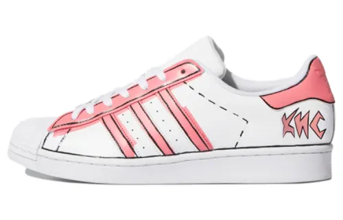 Adidas Originals Superstar Everyday Casual Abrasion Resistant Low top Skateboard Shoes Unisex Peach Pink