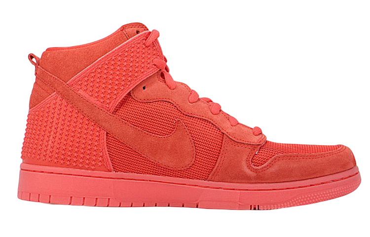 Мужские кроссовки Nike Dunk High Red October (красные) — Светло-красный / светло-красный — фото 2