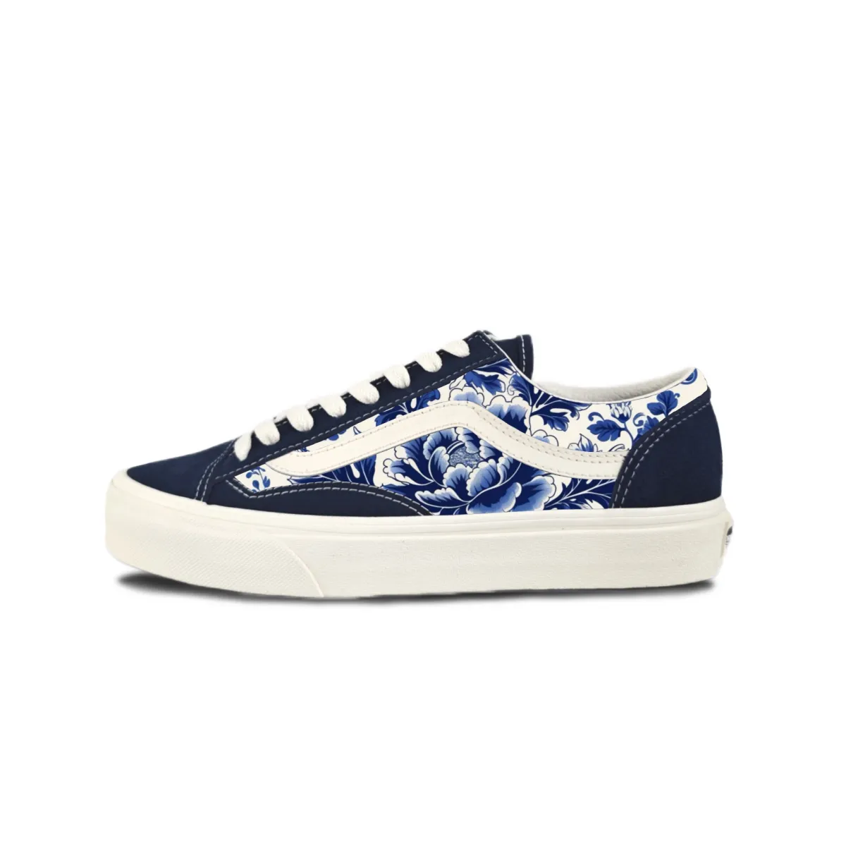 Vans Style 36 Suede Slip Resistant Abrasion Resistant Low top Skateboard Shoes Unisex Blue White