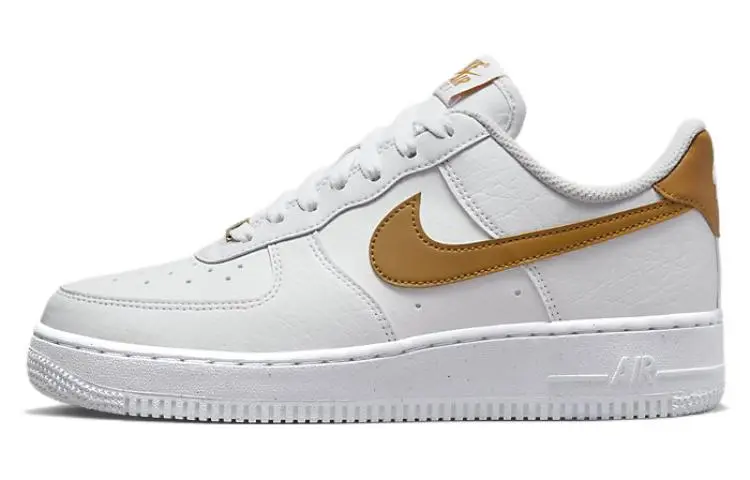 Nike Air Force 1 Low top Skateboard Shoes Women's White Gold