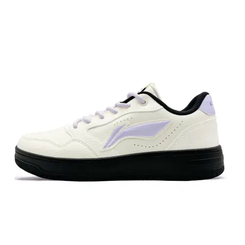 Li Ning Slip Resistant Abrasion Resistant Low top Skateboard Shoes Women's Beige Purple Black