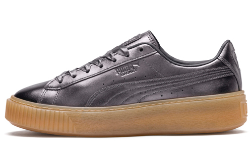 Женские кроссовки PUMA Platform Bask Luxe (серебристый) — фото 1
