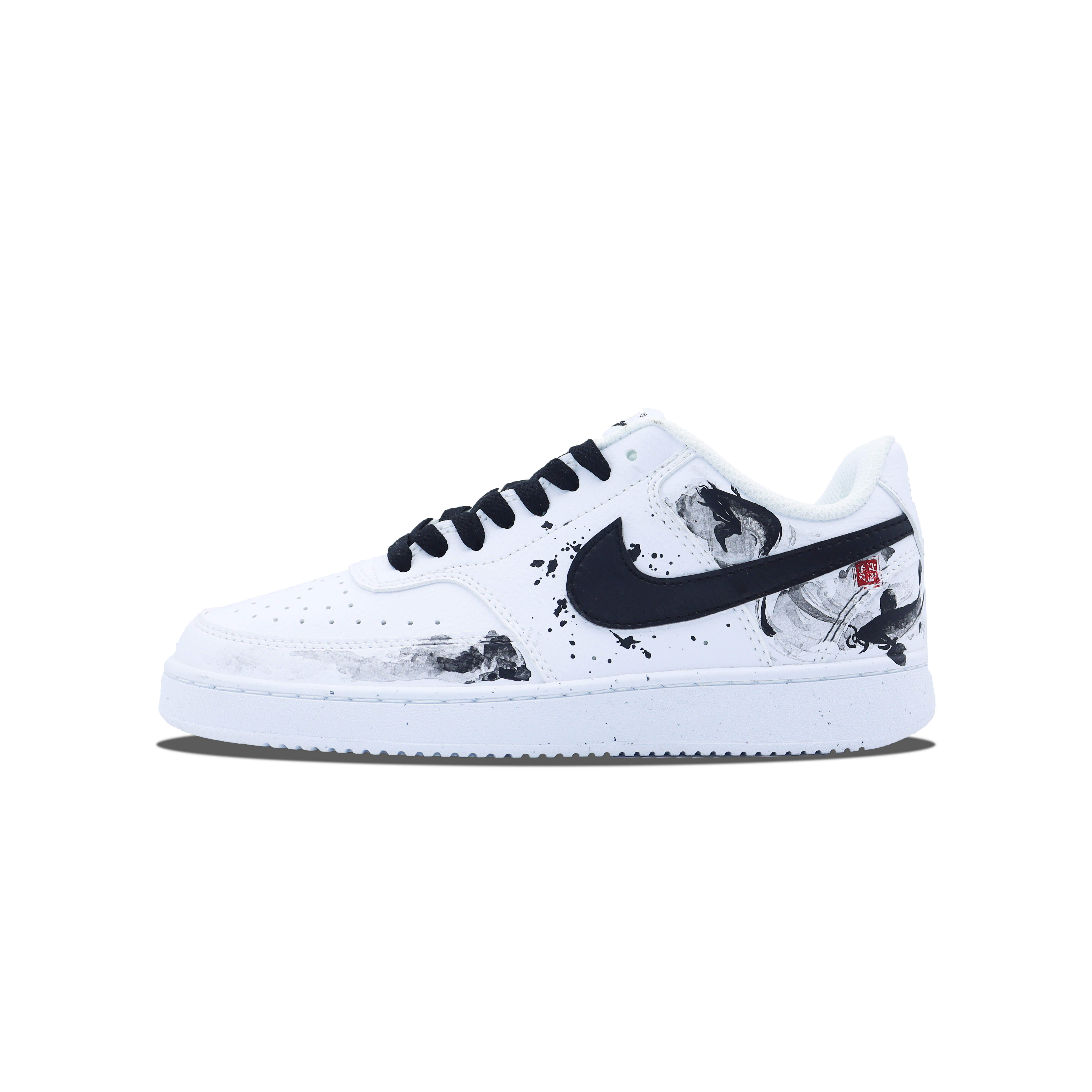 Nike Court Vision 1 Low top Skateboard Shoes Unisex Black White