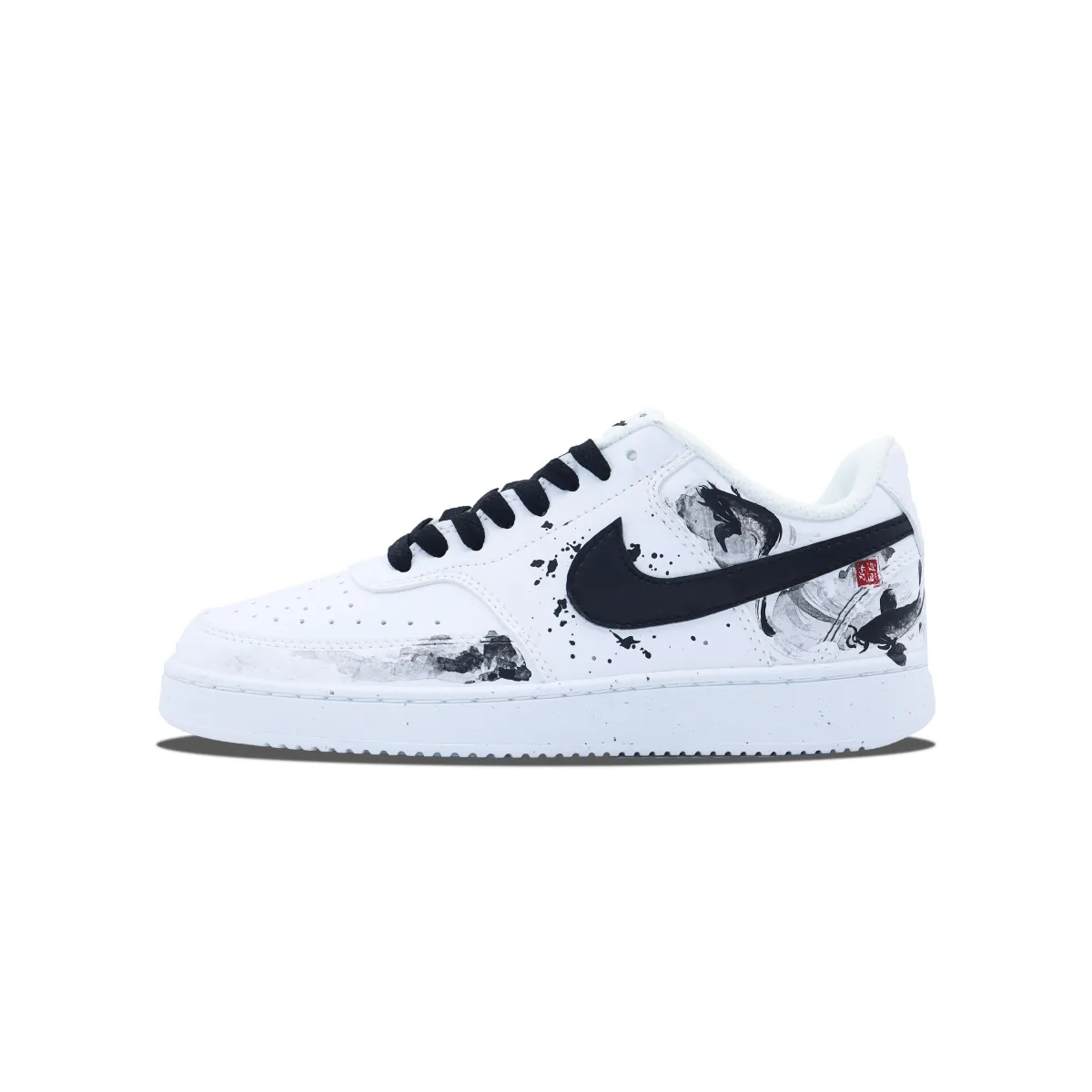 Nike Court Vision 1 Low top Skateboard Shoes Unisex Black White