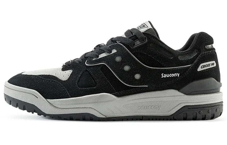 Saucony Cross 90 Classic Vintage Skateboard Shoes Unisex Black Gray