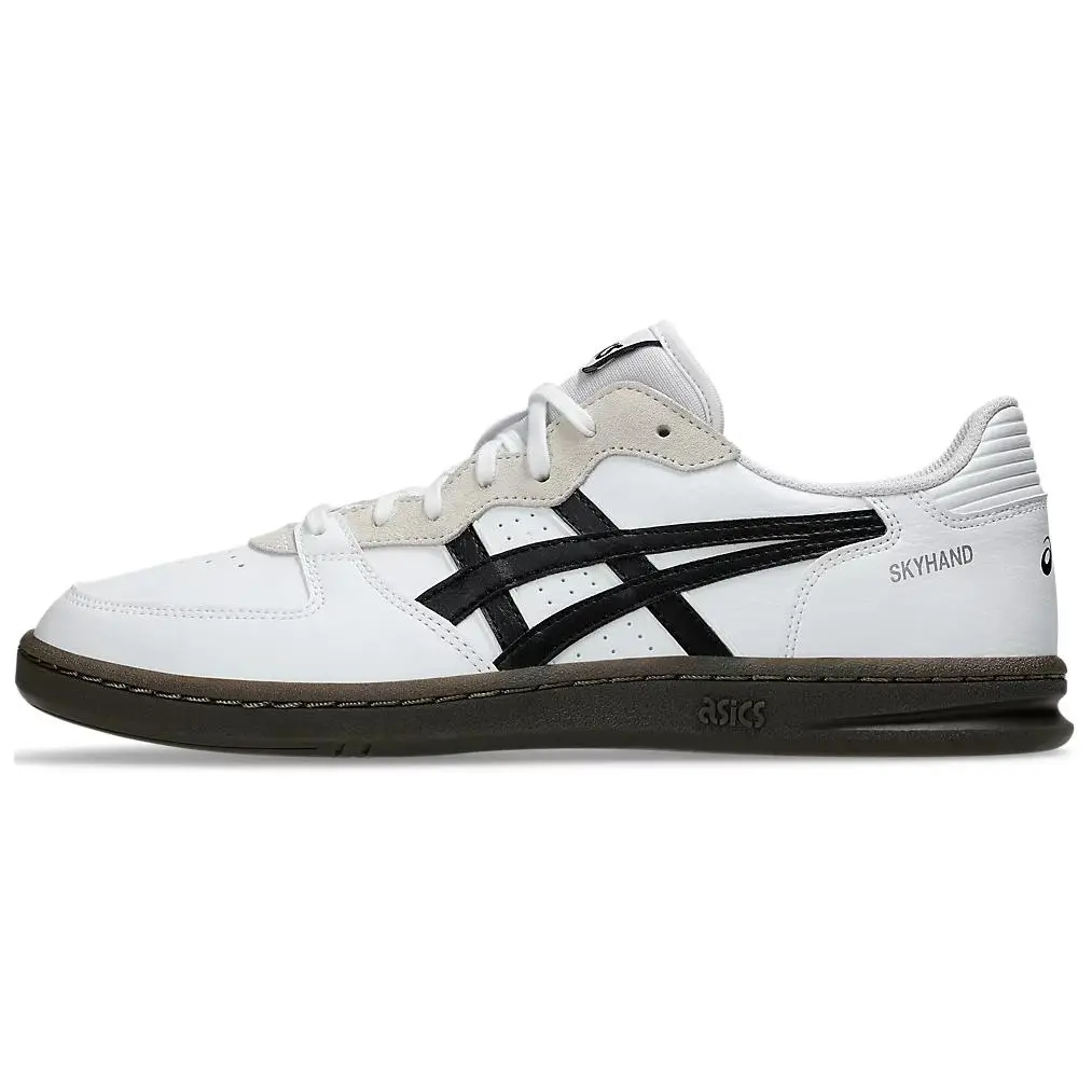 ASICS SKYHAND OG Synthetic Leather Abrasion Resistant Low top Skateboard Shoes Unisex White Black