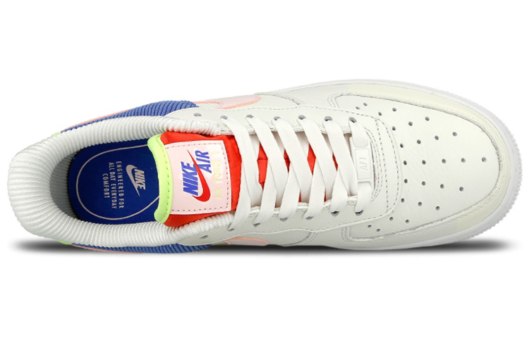 Женские кроссовки Nike Air Force 1 (бело-зелено-синие) — Белый / синий — фото 5
