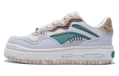 Li Ning Future C1 Skateboard Shoes Women's Low Top White/Gray/Cyan/Brown