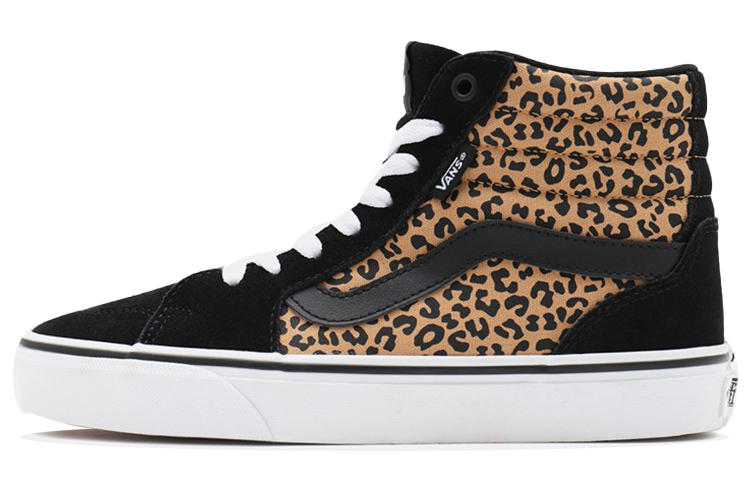 Vans Filmore Decon Hi Non Slip Breathable Casual Skateboarding Shoes Black Leopard Print Women's