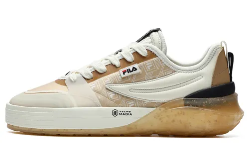FILA Mixa Retro Casual Skateboarding Shoes Cream Yellow