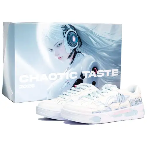 Li Ning Floating Boat Lightweight And Breathable Low top Skateboard Shoes Women's White Blue